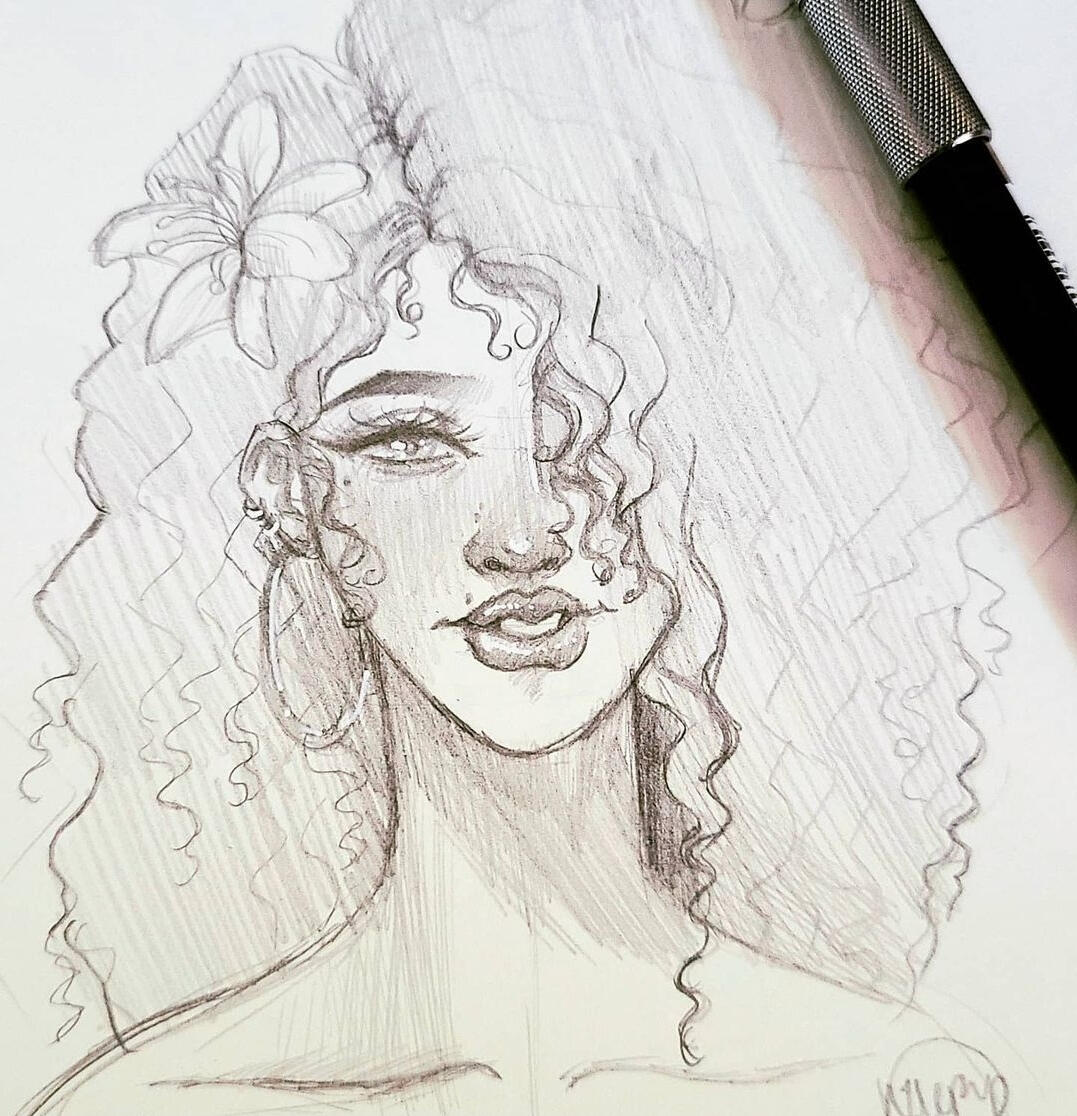 Traditional sketch headshot